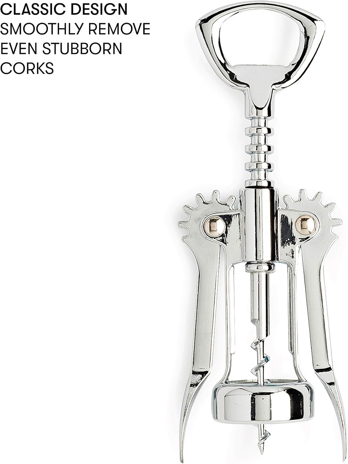 Cooking Light Premium Stainless Steel Wine, Professional and Portable Bottle Opener, All-in-One Winged Corkscrew, Black, Model:Wing Wine Opener