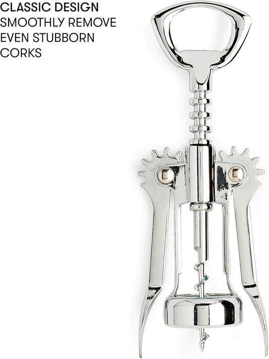 Cooking Light Premium Stainless Steel Wine, Professional and Portable Bottle Opener, All-in-One Winged Corkscrew, Black, Model:Wing Wine Opener