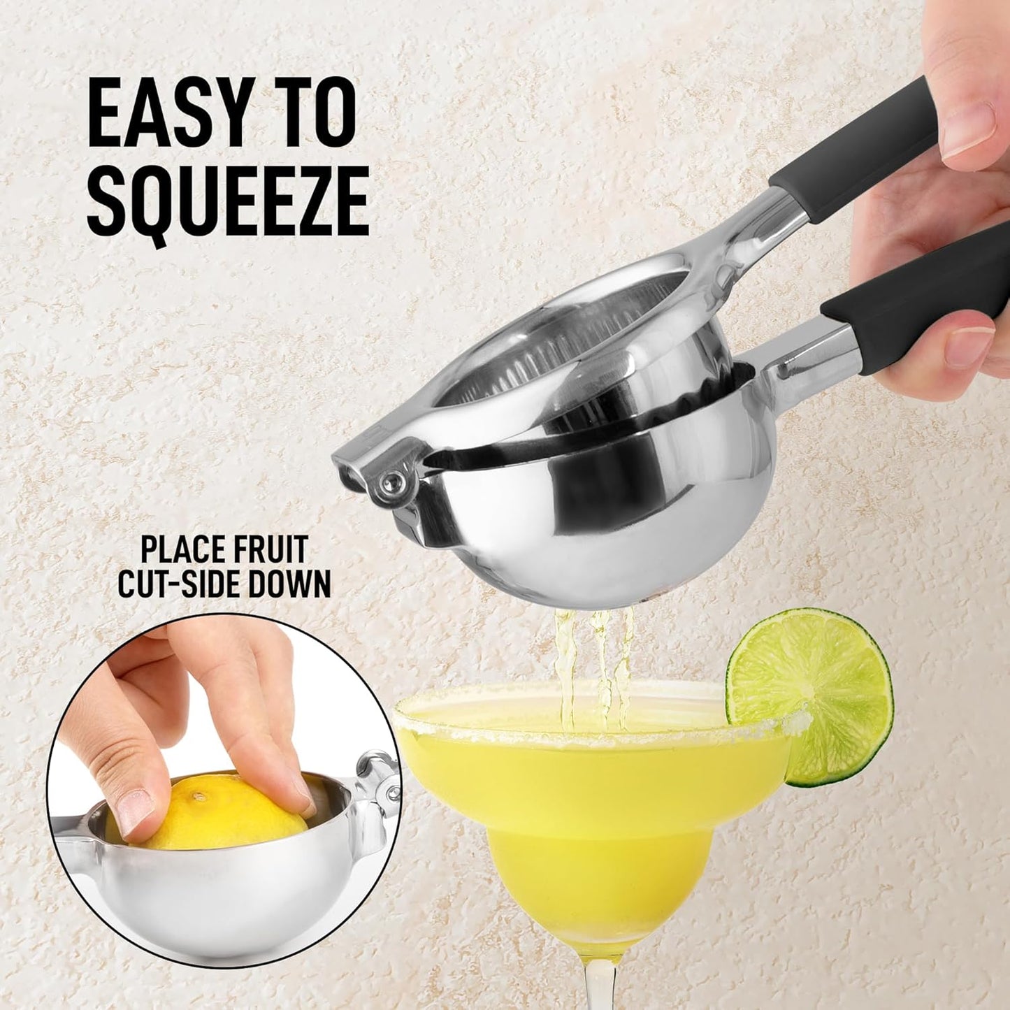Lemon Squeezer Stainless Steel with Premium Quality Heavy Duty Solid Metal Squeezer Bowl - Large Manual Citrus Press Juicer and Lime Squeezer Stainless Steel - by Zulay Kitchen