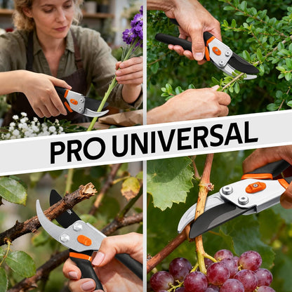 VOTREK® Pruning Shears, 8.5” Professional Garden Pruner with Jam-Proof Spring & Ever-Sharp SK5 Blade, Ergonomic Bypass Clippers for Rose, Tree Trimming, Heavy Duty Bonsai Scissor for Weak Hand