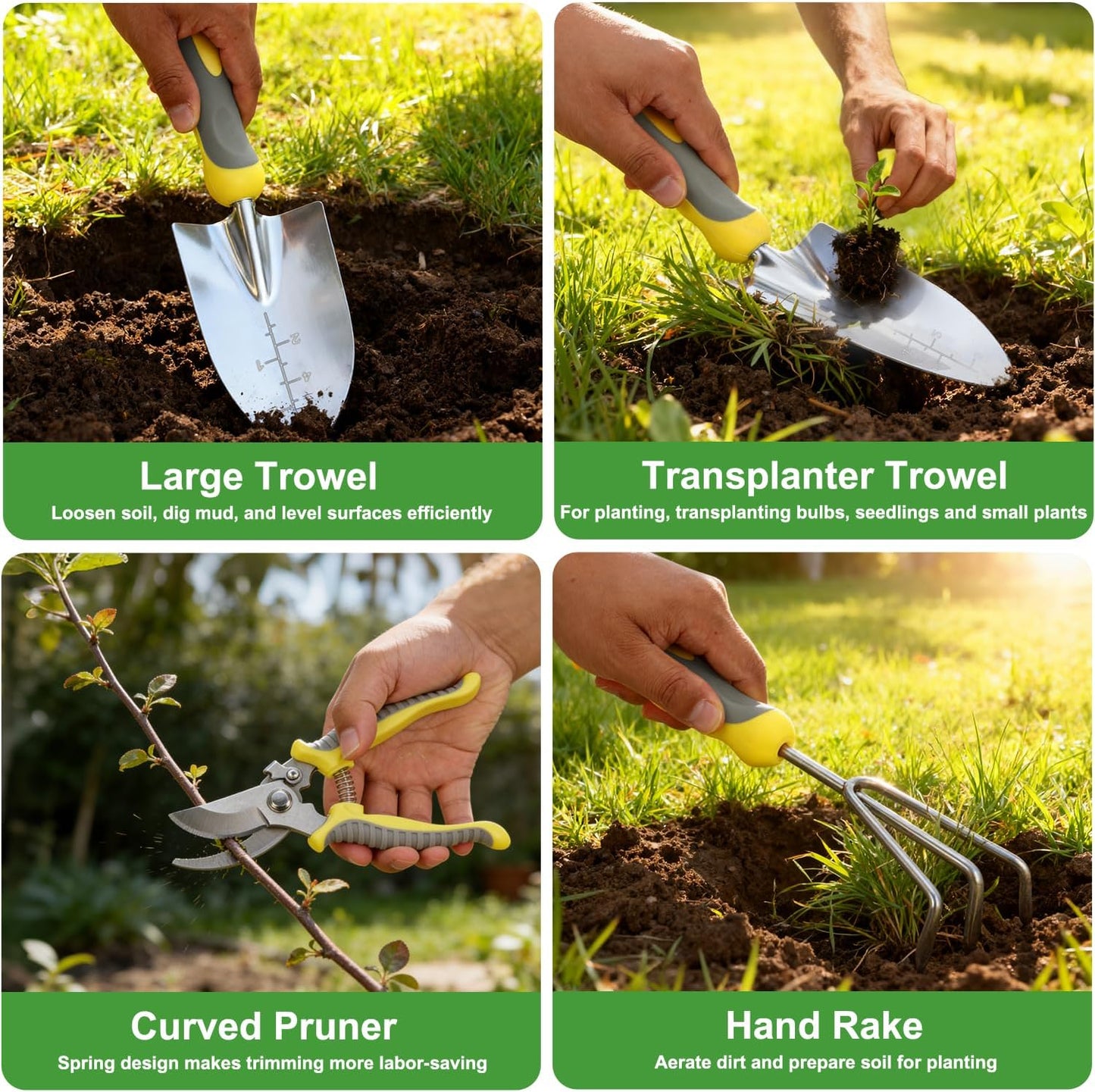 Yesker Pruning Shears Garden Shears 7.8" Professional Garden Scissors Sharp 65 Manganese Steel Blade Heavy Duty Clippers Hand Pruners for Cutting Fresh Flowers Branch Plant Trimming Gardening Tools