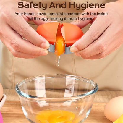 3Pcs Egg Shell Opener,2026 Upgrade Stainless Steel Egg Cracker Tool, Multifunctional Egg Shell Opener for Raw & Hard-Boiled Eggs, Handheld Kitchen Gadget for Easy Peeling & Separating (3 Colors)