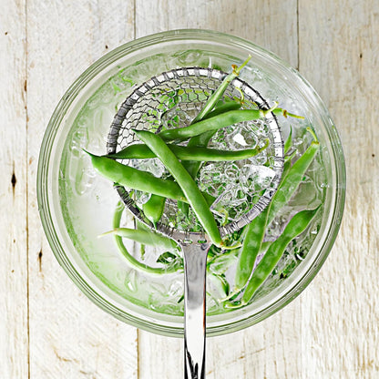 Solid 18/10 Stainless Steel Spider Strainer, 5 Inch Wire Mesh Wok Skimmer Spoon for Cooking and Stir-Frying