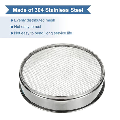 PATIKIL 10 Mesh(2mm) Lab Sieve, 11.8"(30cm) Diameter Sifting Screen 304 Stainless Steel Wire Cloth Fine Mesh Sieve for Industrial Laboratory Home Soil Sifter Dry Sift Screens Hash