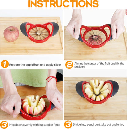 Supercenter Apple Cutter, Apple Corer and Slicer - Stainless Steel Apple Corer - 4.72 Inch Apple Slicer Tool with 12 Super Sharp Blades, lightweight Apple Slicer and Corer with Anti-slip Handle