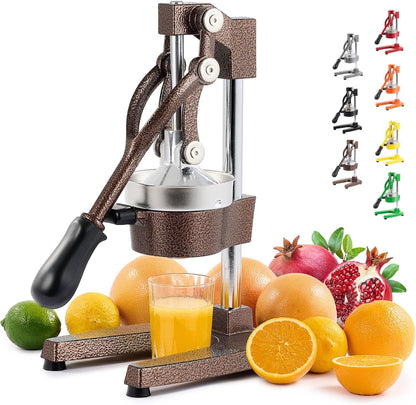 CO-Z Manual Citrus Juicer, Commercial Grade Cast Iron Orange Juicer, Professional Heavy Duty Juice Press with Removable Strainer, Manual Juice Extractor for Orange Lemon Pomegranate Citrus, Black