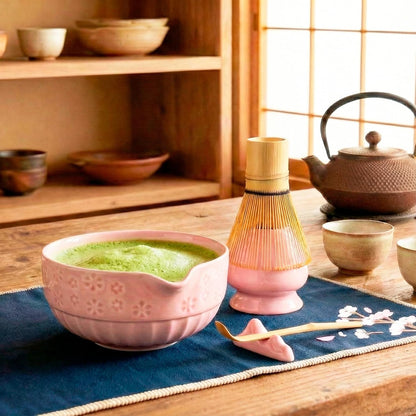 Bamboo Matcha Whisk Set (Chasen) – Traditional Bamboo Whisk for Matcha Tea Ceremony – Handcrafted 100-Prong Chasen for Smooth, Creamy Foam – Authentic Tools & Accessories
