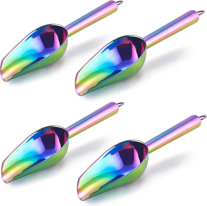 E-far Mini Scoop, 3 Ounce Stainless Steel Kitchen Utility Scoops, Ideal for Candy/Ice Cube/Flour/Sugar/Coffee Bean/Protein Powder, Food Grade & Anti Rust, Easy Clean & Dishwasher Safe (4 Pack)