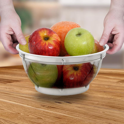 HIC Harold Import Co. Kitchen Perforated Colander with Handles, 18/8 Stainless Steel, 8.5 Inches