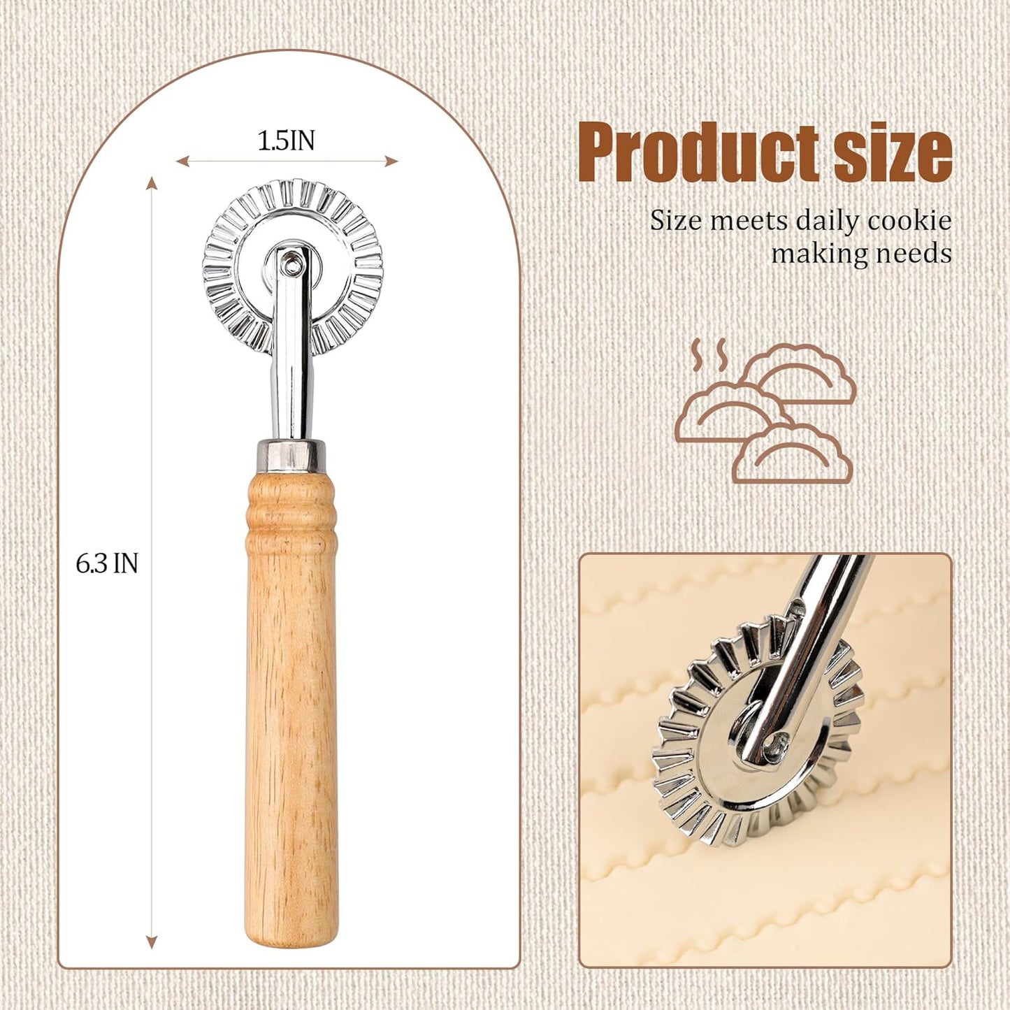 Pastry Cutter Double Wheel - Exquisite Wooden Handle, Perfect for Pasta, Pizza, Ravioli, Cookie -Cheese Slicers Enhance Your Culinary Artistry