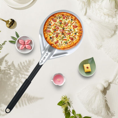 Perforated Pizza Peels 6 INCH pizza spatula paddle Long Handle Metal Pizza Spatula for Indoor and Outdoor (6 Inch)