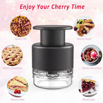 Cherry Pitter Multi 7-IN-1 Stainless Steel Cherry Pitter Tool Cherries Corer Making Cherry Jam (Red)