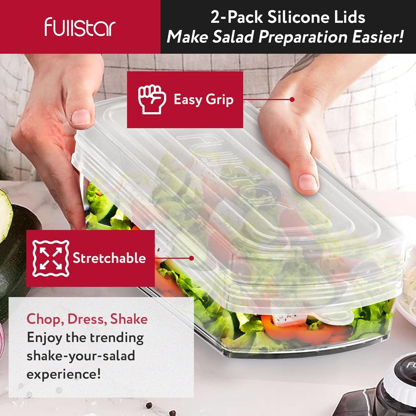 fullstar Bundle: Chopper And 2 Piece Silicone Lids