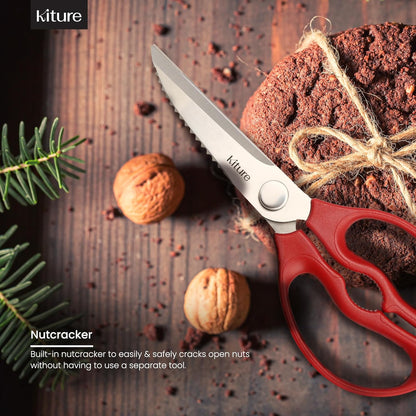 Heavy Duty Kitchen Shears - Premium Stainless Steel Cooking Scissors for Meat, Poultry, Herbs & More | Includes Bonus Herb Scissors & Poultry Shears in Giftable Box by Kiture
