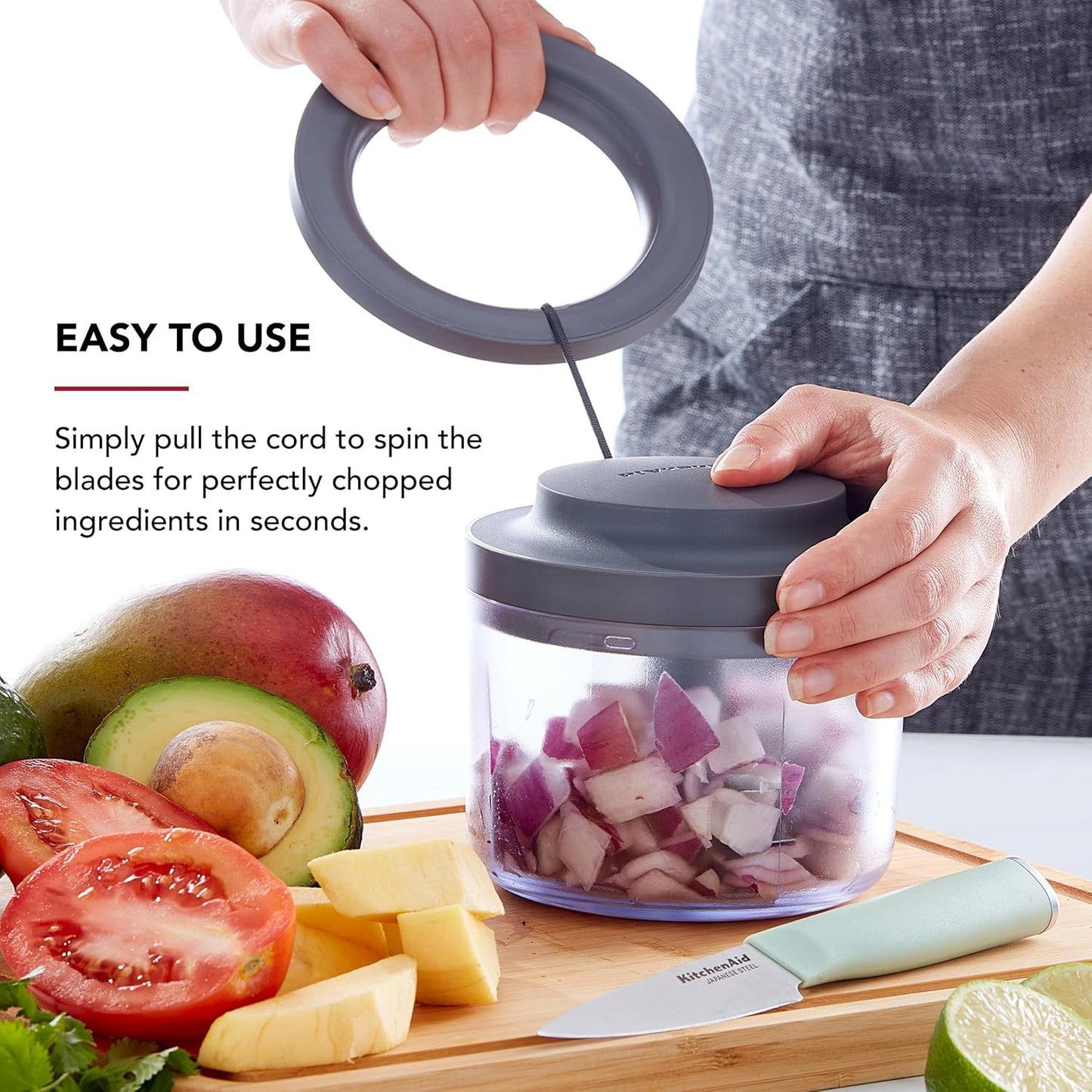 KitchenAid Manual Food Chopper, 3.8 Cup, Black