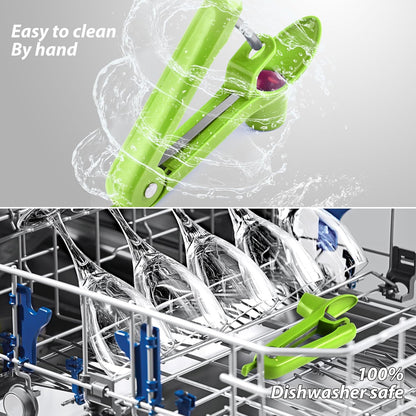 Cherry Pitter - Makmzoon Multi Cherries Corer Stainless Steel Pitter Tool with Labor-Saving Design Safe Lock Design for Making Cherry Jam - 6 Cherries
