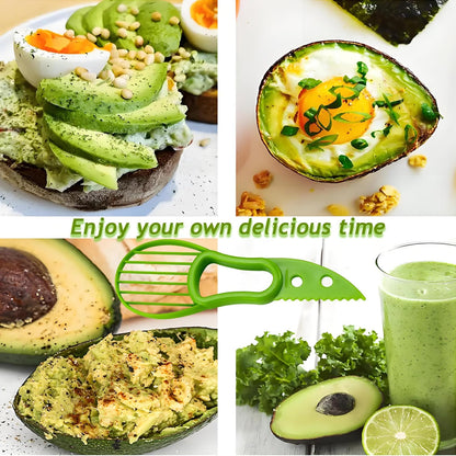 Avocado Slicer Tool 3 in 1, Avocado Pit Remover Kitchen Gadgets, Avocado Corer Tool, Fruit & Avocado Peeler Tools (Sky Blue)