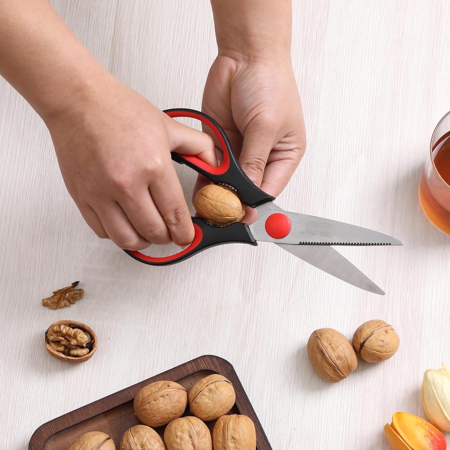Mr. Pen- All Purpose Kitchen Shears with Protective Sheath, 8 Inch, Dishwasher Safe, Stainless Steel Food Scissors with Micro-Serrated Blades, Soft Grip Comfort Handle, Durable Utility Kitchen Shears