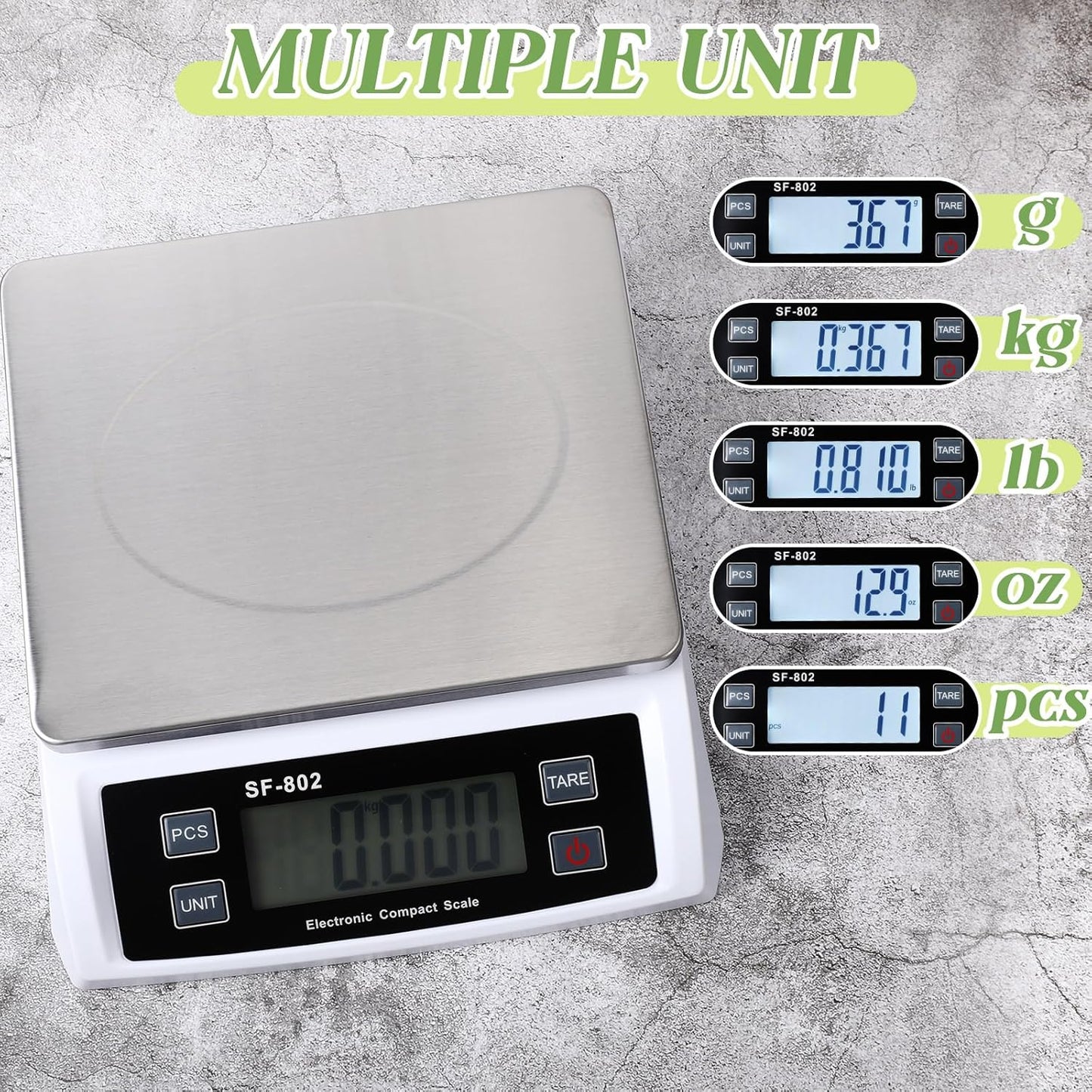 Copkim Large Digital Kitchen Scale 66LB 30kg Commercial Food Scale Stainless Bread Scale with LCD Display Commercial Weighing Devices for Baking Cooking(Silver)