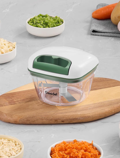 Manual Pull Food Chopper, Hand Pull String Onion Chopper Dicer for Kitchen, Easy Cleaning Food Chopper for Vegetables, Fruits (500 ML)