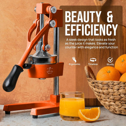 Zulay Kitchen Cast Iron Juicer - Heavy Duty Manual Juicer with Detachable Strainers for Easy Cleaning, Orange Juice Press for Citrus Fruits, Perfect for Bartenders, Juice Lovers & Health Enthusiasts