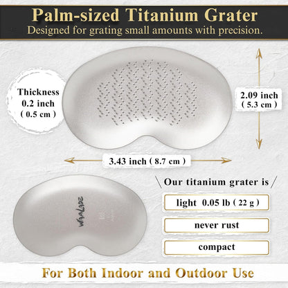 Wablade Japanese Titanium Grater – Made in Japan, 3.4 Inches Fine Grating Plate for Garlic, Ginger & Wasabi, Compact Precision Kitchen Tool Designed for Everyday Food Preparation