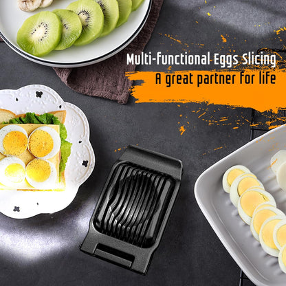 Egg Slicer for Hard Boiled Eggs, Stainless Steel Wire, Multipurpose Heavy Duty Aluminium Egg Cutter for Egg, Salads, Sandwiches, Strawberries, Mushrooms, Soft Cheese, Red