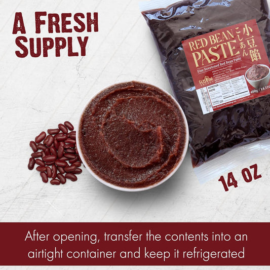 Fusion Select 3 Packs Red Bean Paste - Fine Sweetened Adzuki Bean Paste for Desserts, Buns, Pastry Filling, Mochi - For Chinese, Japanese & Korean Foods - No Additives or Preservatives