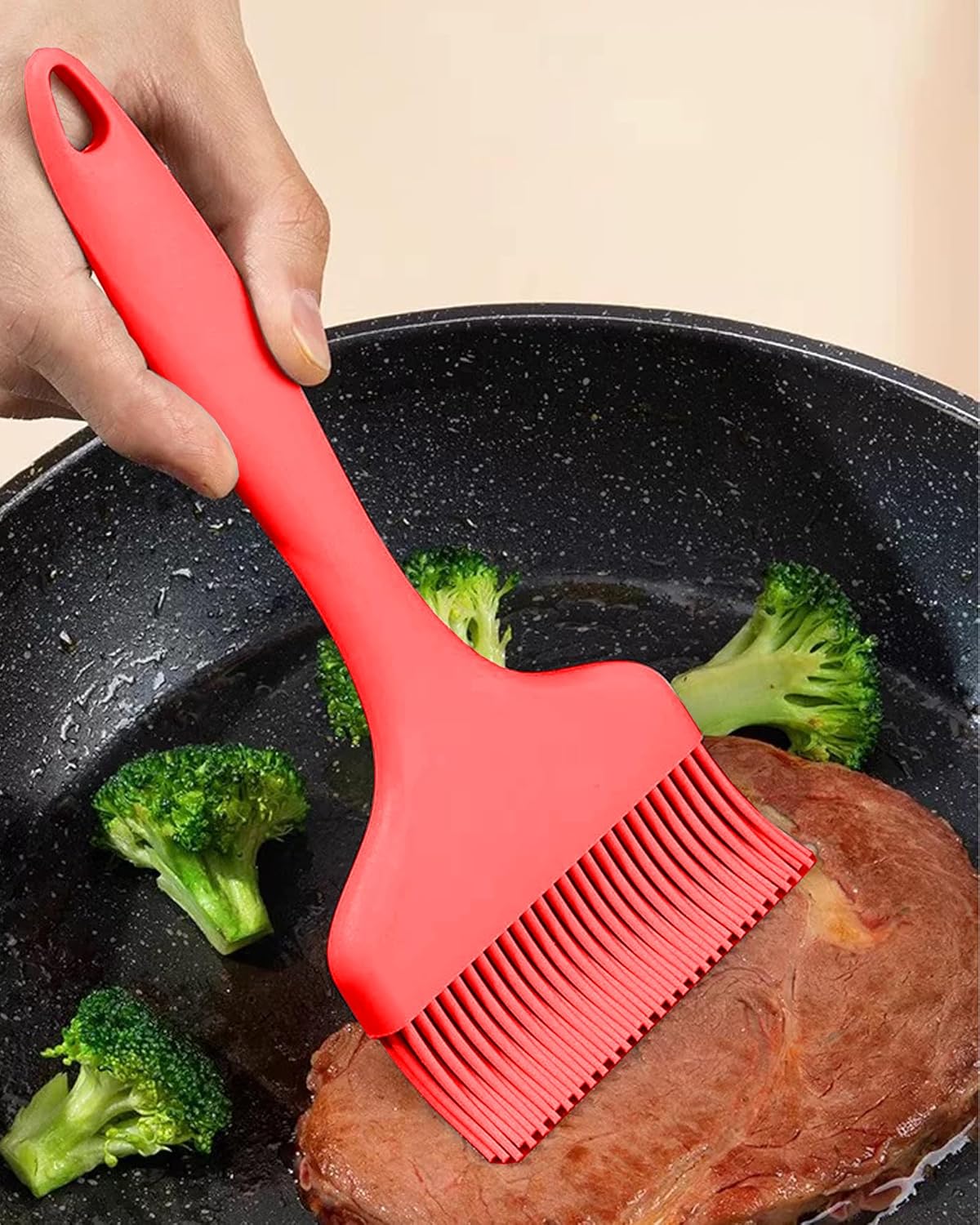 2Pcs Silicone Basting Pastry Brush - Heat Resistant Cooking Brushes Food Brush for Oil, Sauce, BBQ, Baking Outdoor Grill Dishwasher Safe – Green