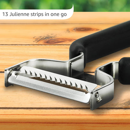 Lurch Germany Universal Ultra Sharp Stainless Steel Vegetable Swivel Peeler for for Potatoes, All Fruits & Veggies | Non-Slip Comfortable Handle | 5.1 x 2.3 Inches / 13 cm x 6 cm - Black
