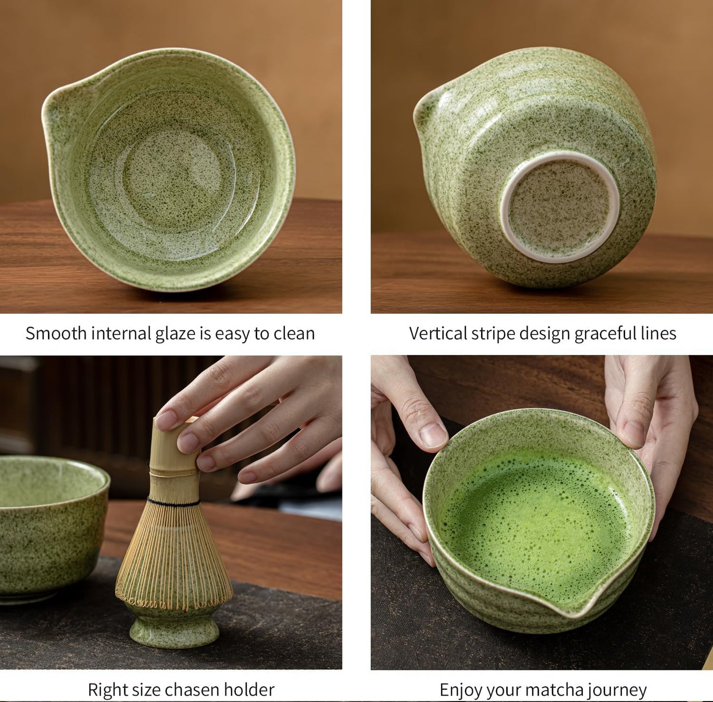 Matcha Set, Matcha Whisk Set Includes Matcha Bowl and Whisk, Whisk Holder, Sifter, Scoop, Spoon Holder, Tea Towel- 7pcs Perfect Matcha Kit for Matcha Tea Ceremony