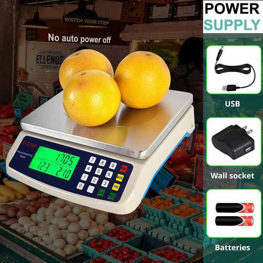 Eosphorus Commercial Weight-Price Scale 88lb (40kg / 1g), Professional Market Scale with Counting Function, Ideal for Restaurant Kitchens, Catering and Retail