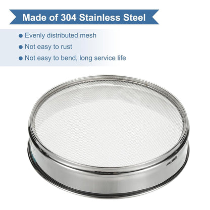 PATIKIL 10 Mesh(2mm) Lab Sieve, 11.8"(30cm) Diameter Sifting Screen 304 Stainless Steel Wire Cloth Fine Mesh Sieve for Industrial Laboratory Home Soil Sifter Dry Sift Screens Hash