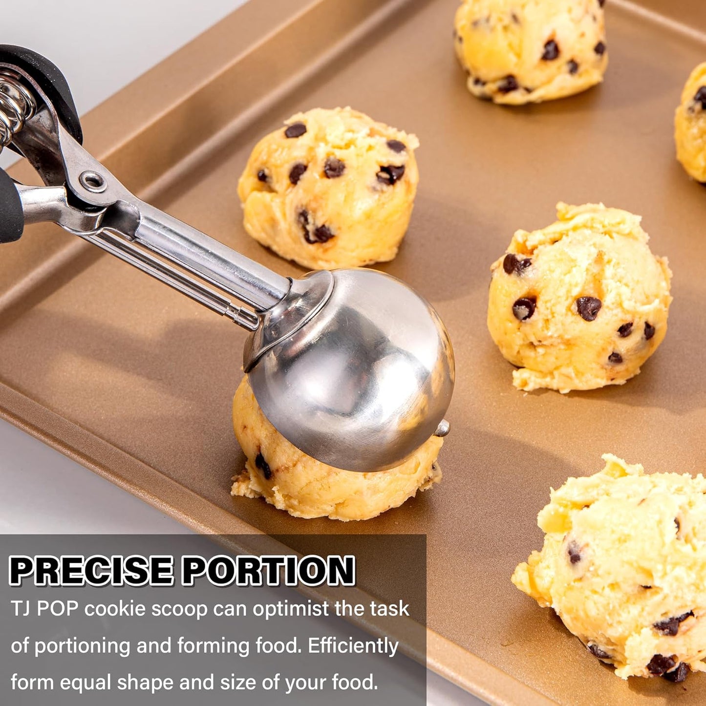 Cookie Scoop Set 1 Tablespoon, Size #60 Cookie Dough Scooper for Baking, 15 ml/0.5 oz Ice Cream Scoop, Acrylic Scoop, Comfortable Grip