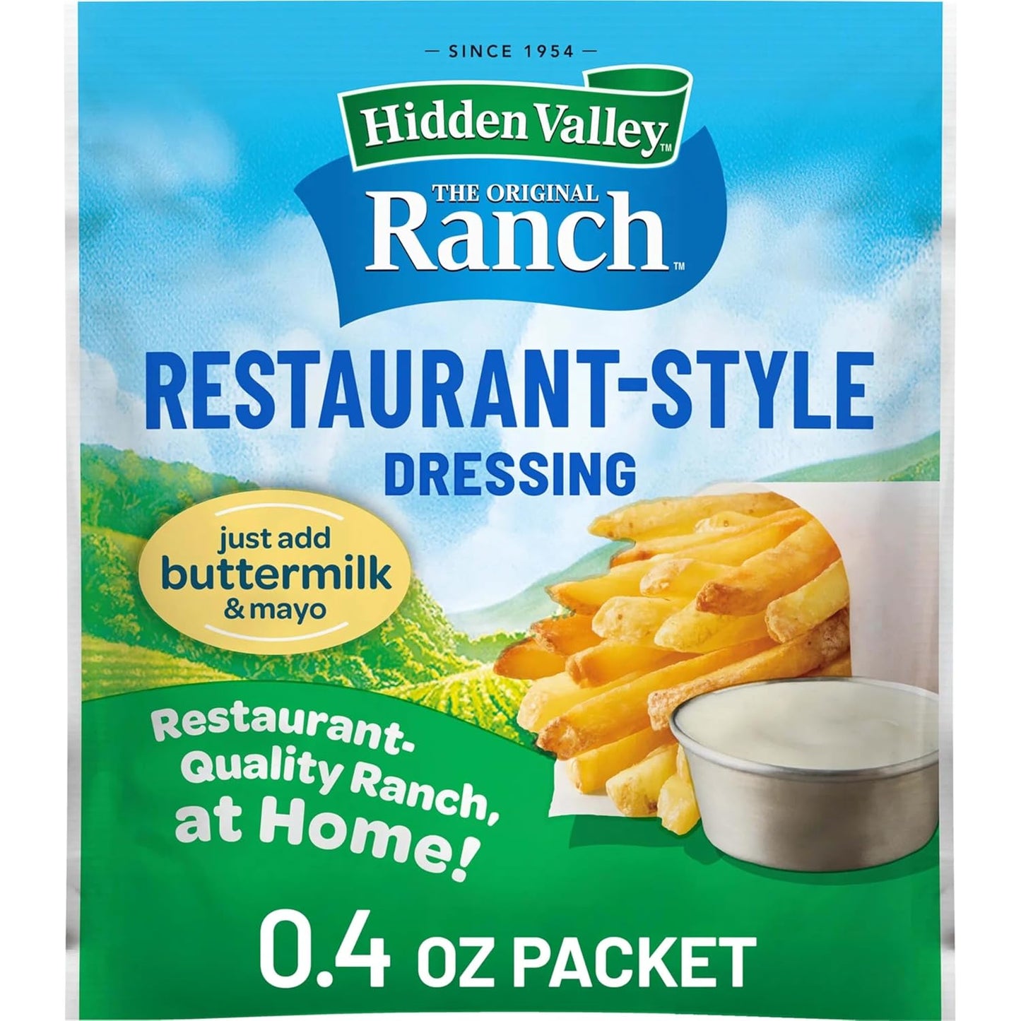 Hidden Valley Original Ranch Restaurant Style Dressing Recipe Mix, 0.4 Ounce (Package May Vary)