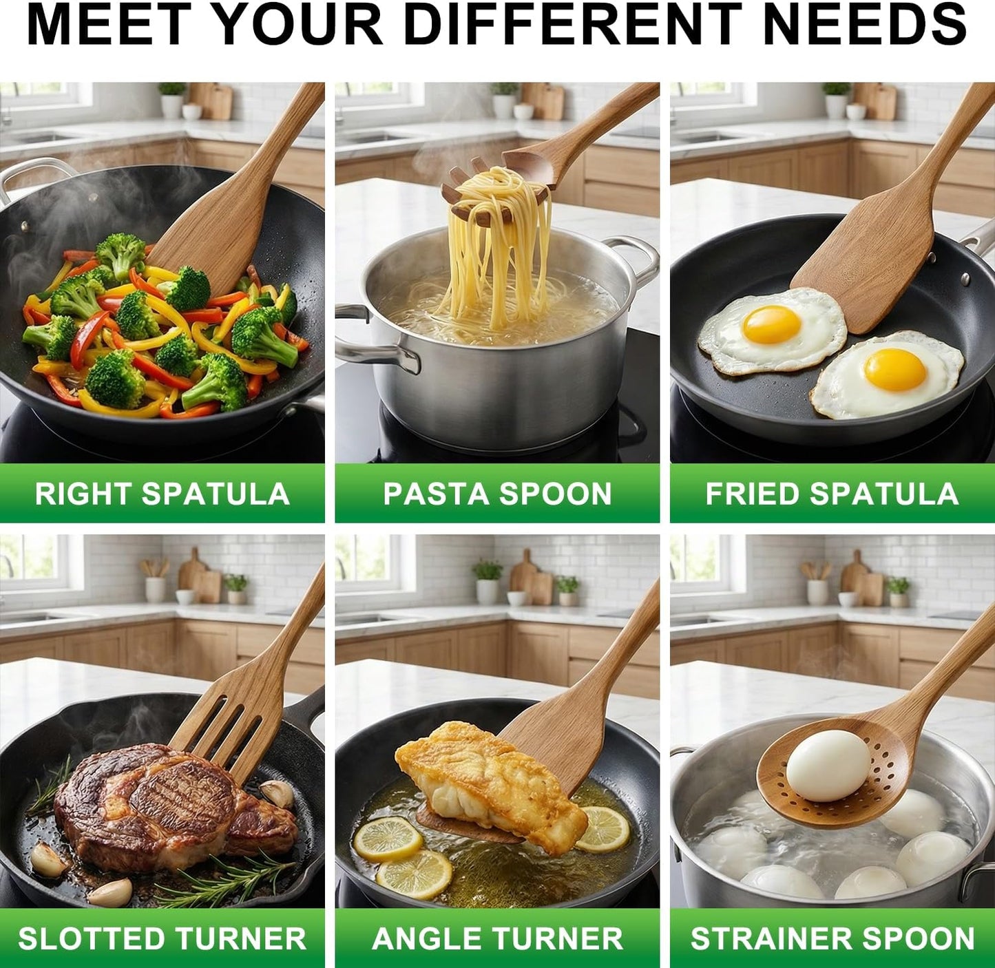 Best Non Toxic Wooden Spatula for Cooking Utensils Set Wood Spurtle Flat Spatulas for Kitchen Use Tools Teak Utensils Slotted Turner Bamboo Cooking Spoons Egg Utensil Cast Iron Scraper Thin Spatula