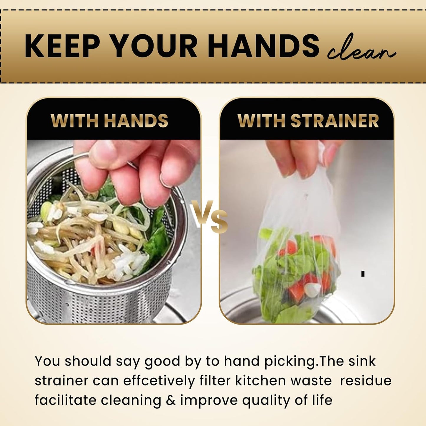 Kitchen Sink Hanging Strainer with 100 Sink Strainer Net Bag, Stainless Steel Corner Sink Basket Holder Mesh Sink Strainers for Kitchen Sink Food Catcher, Sink Trash Catcher for Garbage Leftovers