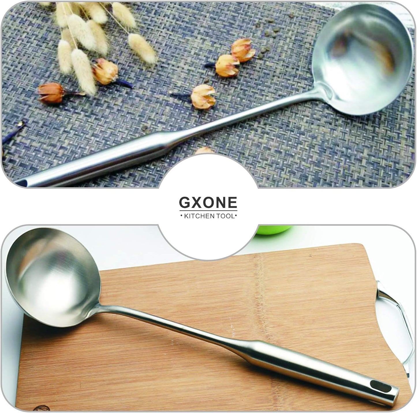 Slotted Spoon,304 Stainless Steel Skimmer Spoon with Heat Resistant Wooden Handle,Silver/15.8Inch