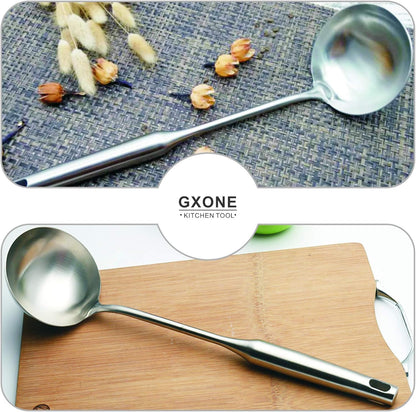 Slotted Spoon,304 Stainless Steel Skimmer Spoon with Heat Resistant Wooden Handle,Silver/15.8Inch