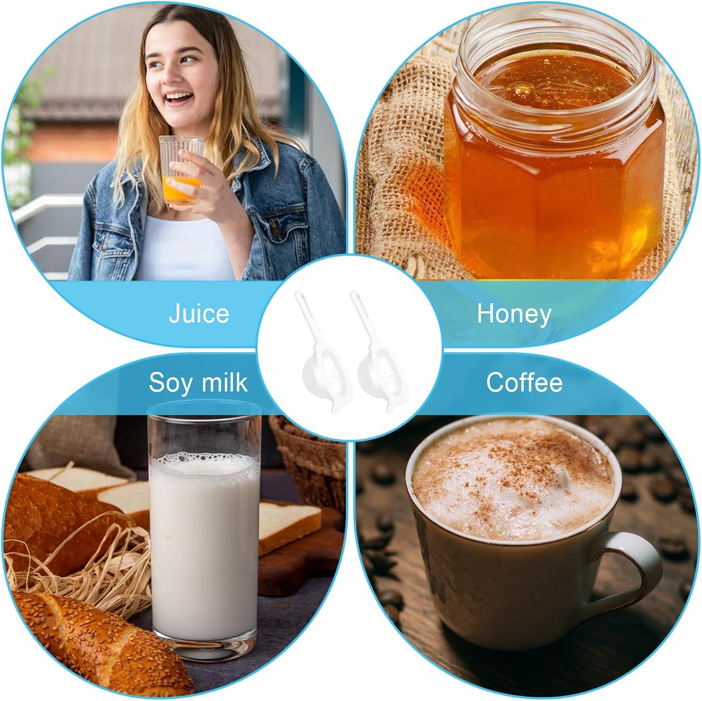 2 Pcs Plastic Mesh Strainer Set Nylon Ultra Fine Mesh Strainer with Handle Juice Colander Yogurt Sieve Mini Brine Shrimp Separation Net for Juicing Soy Milk Honey Coffee Kitchen (120/200 Meshes)