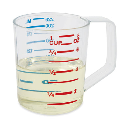 Rubbermaid Commercial Products Bouncer Clear Measuring Cup 2-Cup/0.5-Quart Clear Strong Food Grade Easy Read for Liquid/Dry Ingredients for Home/Professional Kitchen