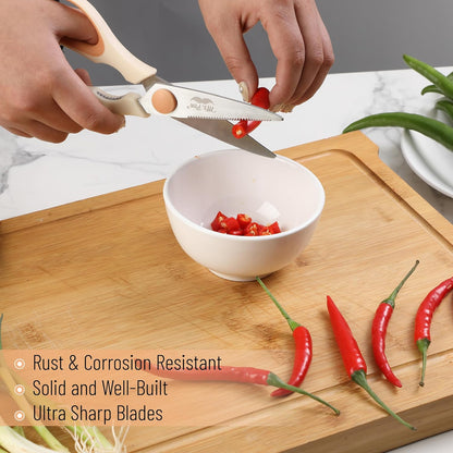 Mr. Pen- All Purpose Kitchen Shears with Protective Sheath, 8 Inch, Dishwasher Safe, Stainless Steel Food Scissors with Micro-Serrated Blades, Soft Grip Comfort Handle, Durable Utility Kitchen Shears