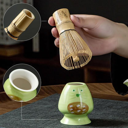 Matcha Whisk Set, Cute Strawberry Matcha Bowl Set with 2 Cups, Bamboo Whisk, Scoop & Holder, Matcha Kit Gift for Tea Lovers and Tea Ceremony, Birthday, Anniversary