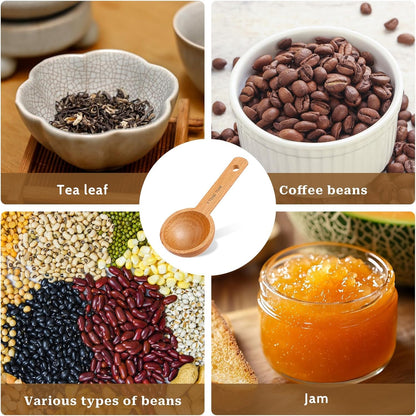 Wooden Coffee Scoop, 1 Tbsp 15ml Small Coffee Scoops for Jars Canisters Wood Sugar Scoop Coffee Measuring Spoon Wooden 1 Tablespoon Scoop for Home Kitchen Measuring Coffee Beans Tea Sugar