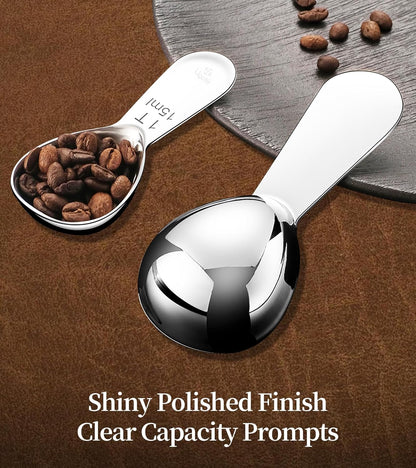 Ugotit Coffee Scoop for Ground Coffee, 2 Tablespoon 304 Stainless Steel Coffee Measuring Scoop Heavy-Duty, Short Handle for Canisters, Espresso & Baking