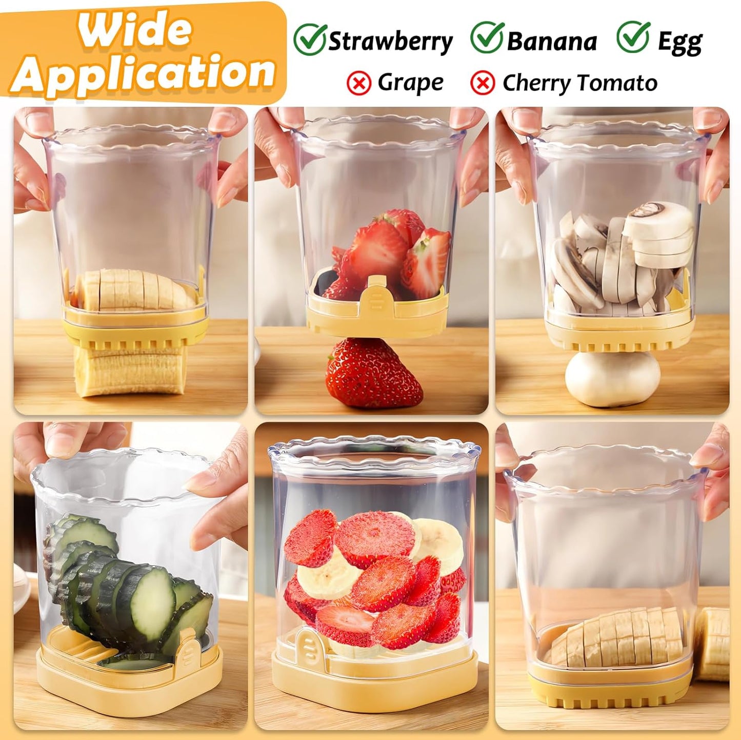Creative Strawberry & Fruit Slicer - Detachable Cutter with Push Plate (Black)