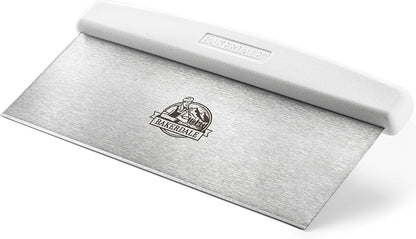 Bakerdale Large Bench, Dough, Cake Scraper, Icing Smoother Spreader, 10-inch Long Stainless Steel Blade, with White Polypropylene Handle