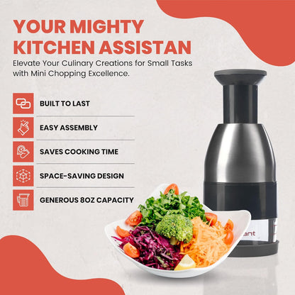 Vivaant Compact Mini Dicer - Perfect for Quickly Cubing and Dicing Vegetables, Vegetable Chopper and Cutter with Manual Hand Chopper for Onions and Small Veggies