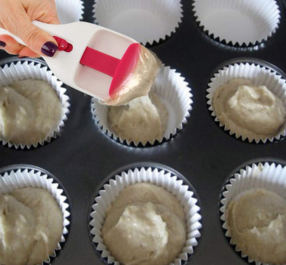 HOME-X Mess-Free Cupcake Scoop, Cake Batter Dispenser, Handy Kitchen Gadgets, Bakeware