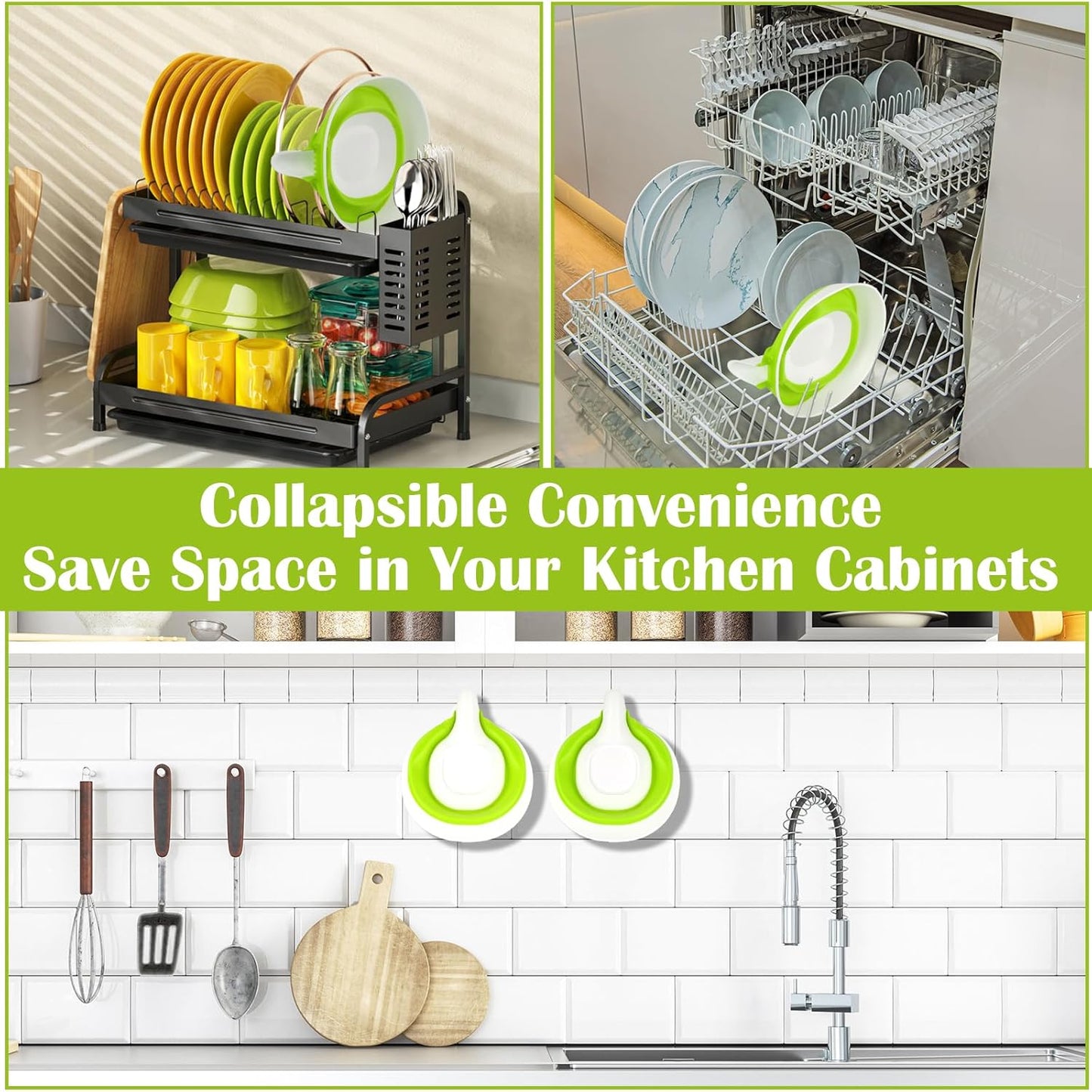 Collapsible Colander - Small Strainer Basket, Side-Drain Design, Dishwasher Safe Food Strainer for Pasta, Fruits, Vegetables